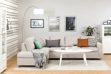 Crazy 4-sits Vänstervänd L-formad Schäslongsoffa i Tyg - Beige - Products - Möbler - Soffa - Divansoffa & schäslongsoffa - 3 sits soffa med divan