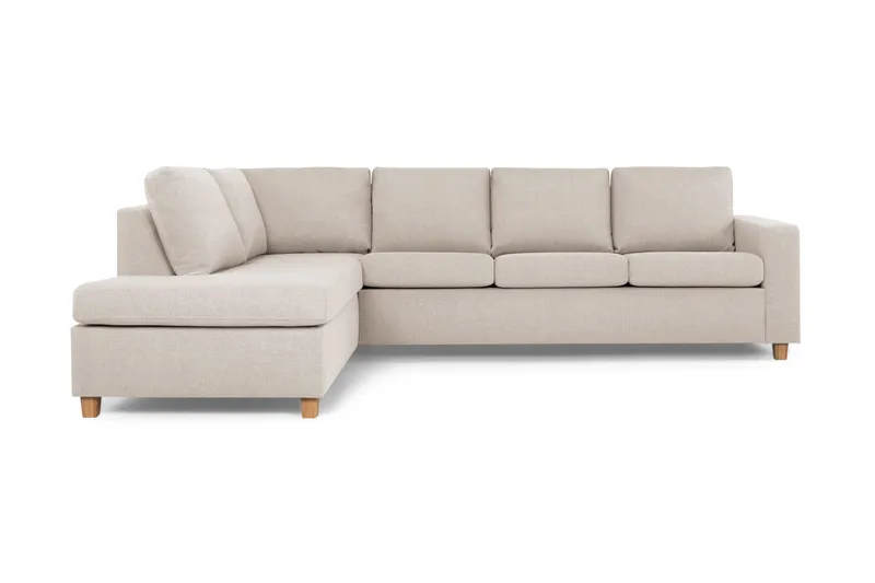 Crazy 4-sits Vänstervänd L-formad Schäslongsoffa i Tyg, Beige