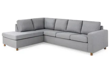 Crazy 4-sits Vänstervänd L-formad Schäslongsoffa i Tyg - Grå - Products - Möbler - Soffa - Divansoffa & schäslongsoffa - 3 sits soffa med divan