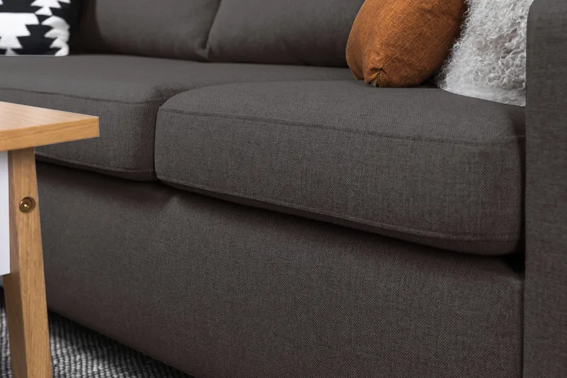Crazy 4-sits Vänstervänd L-formad Schäslongsoffa i Tyg - Mörkgrå - Products - Möbler - Soffa - Divansoffa & schäslongsoffa - 3 sits soffa med divan