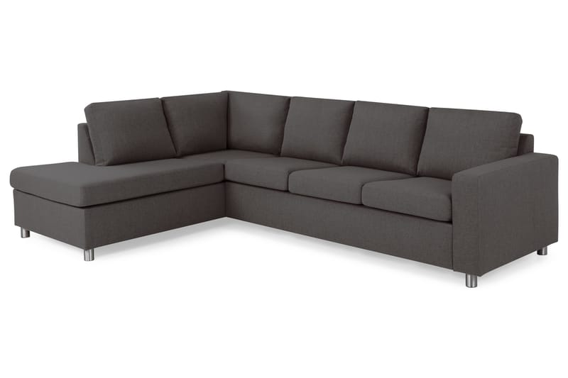 Crazy 4-sits Vänstervänd L-formad Schäslongsoffa i Tyg - Mörkgrå - Products - Möbler - Soffa - Divansoffa & schäslongsoffa - 3 sits soffa med divan