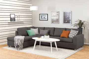 Crazy 4-sits Vänstervänd L-formad Schäslongsoffa i Tyg - Mörkgrå - Products - Möbler - Soffa - Divansoffa & schäslongsoffa - 3 sits soffa med divan