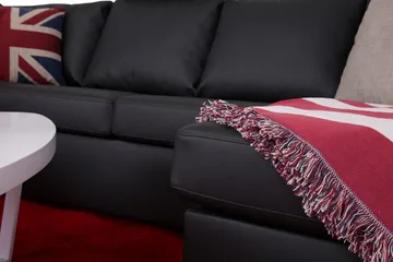 Crazy 4-sits Vänstervänd U-formad Large Soffa med Divan och Schäslong i Konstläder - Svart - Products - Möbler - Soffa - Divansoffa & schäslongsoffa - 4 sits soffa med divan