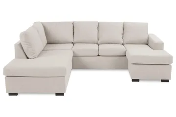 Crazy 4-sits Vänstervänd U-formad Large Soffa med Divan och Schäslong i Tyg - Beige - Products - Möbler - Soffa - Divansoffa & schäslongsoffa - 4 sits soffa med divan