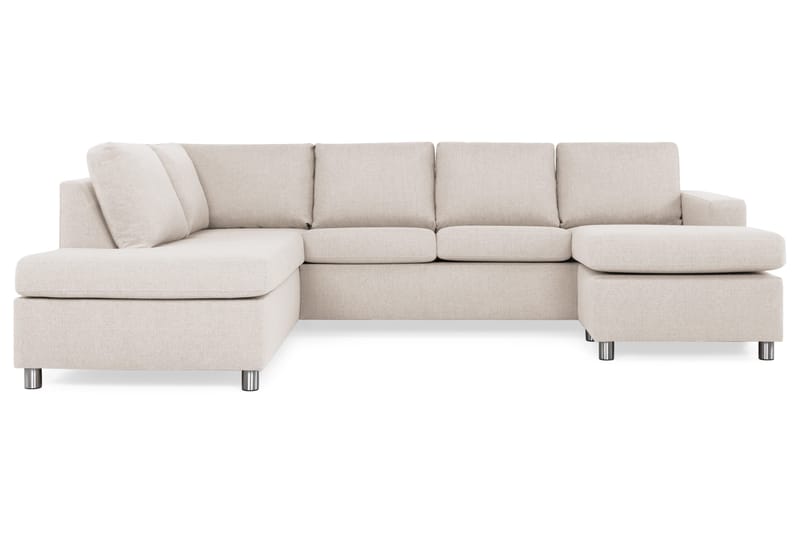 Crazy 4-sits Vänstervänd U-formad Large Soffa med Divan och Schäslong i Tyg - Beige - Products - Möbler - Soffa - Divansoffa & schäslongsoffa - 4 sits soffa med divan