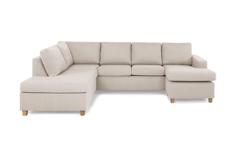 Crazy 4-sits Vänstervänd U-formad Large Soffa med Divan och Schäslong i Tyg - Beige - Products - Möbler - Soffa - Divansoffa & schäslongsoffa - 4 sits soffa med divan