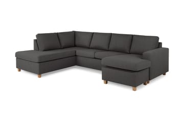Crazy 4-sits Vänstervänd U-formad Large Soffa med Divan och Schäslong i Tyg - Mörkgrå - Products - Möbler - Soffa - Divansoffa & schäslongsoffa - 4 sits soffa med divan