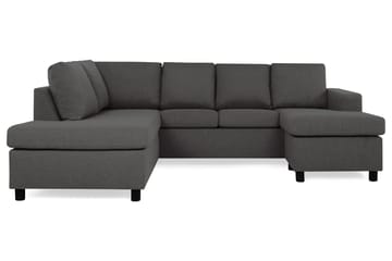 Crazy 4-sits Vänstervänd U-formad Small Soffa med Divan och Schäslong i Tyg - Mörkgrå - Products - Möbler - Soffa - Divansoffa & schäslongsoffa - 3 sits soffa med divan