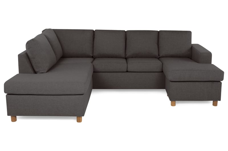 Crazy 4-sits Vänstervänd U-formad Small Soffa med Divan och Schäslong i Tyg - Mörkgrå - Products - Möbler - Soffa - Divansoffa & schäslongsoffa - 3 sits soffa med divan