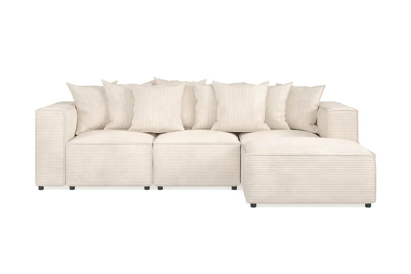 Cubo 4-sits Vändbar L-formad Djup Modulsoffa med Divan i Manchester, Beige