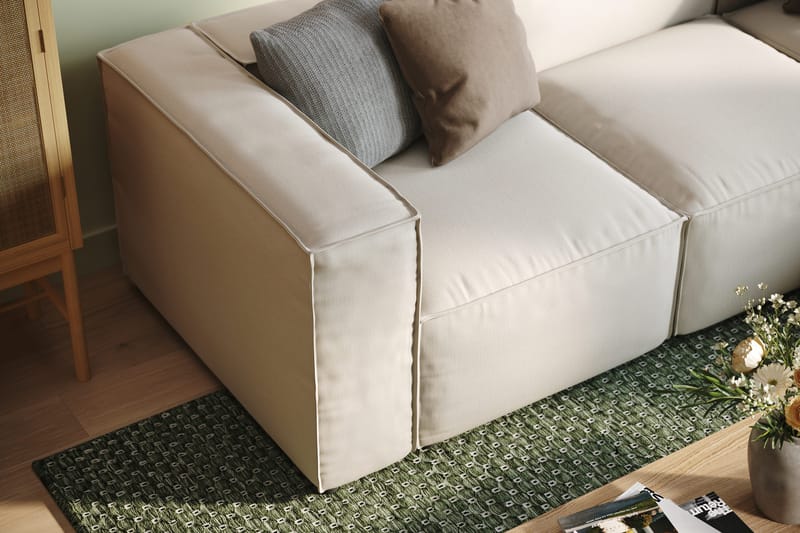 Cubo 4-sits Vändbar L-formad Djup Modulsoffa med Divan i Tyg - Vit - Products - Möbler - Soffa - Divansoffa & schäslongsoffa - 3 sits soffa med divan