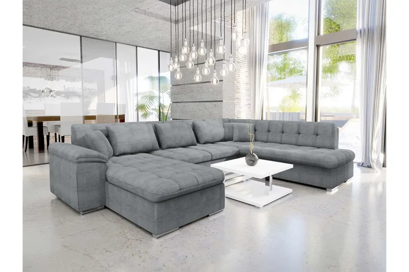 Dynir Soffa med Divan och Schäslong 4-sits - Grå - Products - Möbler - Soffa - Divansoffa & schäslongsoffa - 4 sits soffa med divan