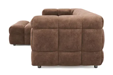 Elise 4-sits Bubblig Soffa med Divan Vänster - Brun - Products - Möbler - Soffa - Divansoffa & schäslongsoffa - 4 sits soffa med divan