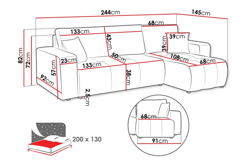 Flo Bäddsoffa med Divan 3-sits - Ljusgrå - Products - Möbler - Soffa - Divansoffa & schäslongsoffa - 3 sits soffa med divan