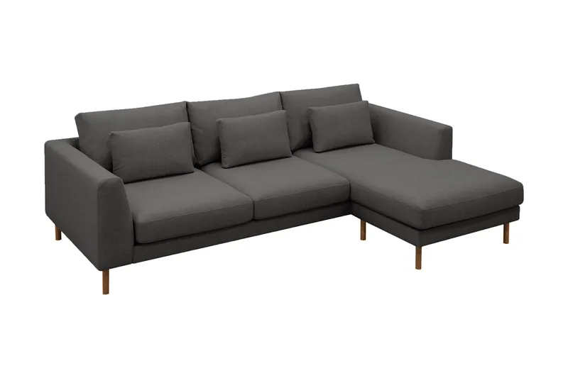 Florenz 3-sits Vänstervänd L-formad Divansoffa i Tyg - Mörkgrå - Products - Möbler - Soffa - Divansoffa & schäslongsoffa - 3 sits soffa med divan