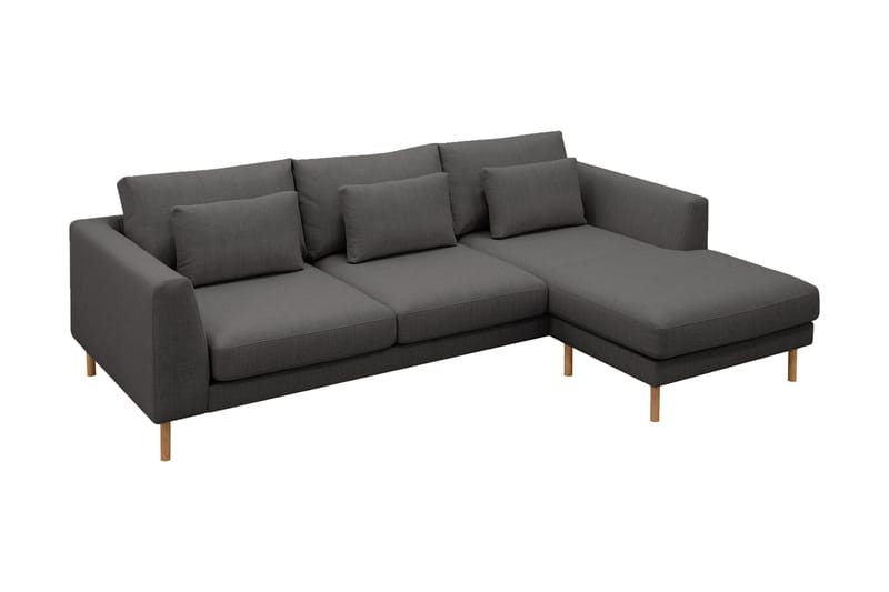 Florenz 3-sits Vänstervänd L-formad Divansoffa i Tyg - Mörkgrå - Products - Möbler - Soffa - Divansoffa & schäslongsoffa - 3 sits soffa med divan
