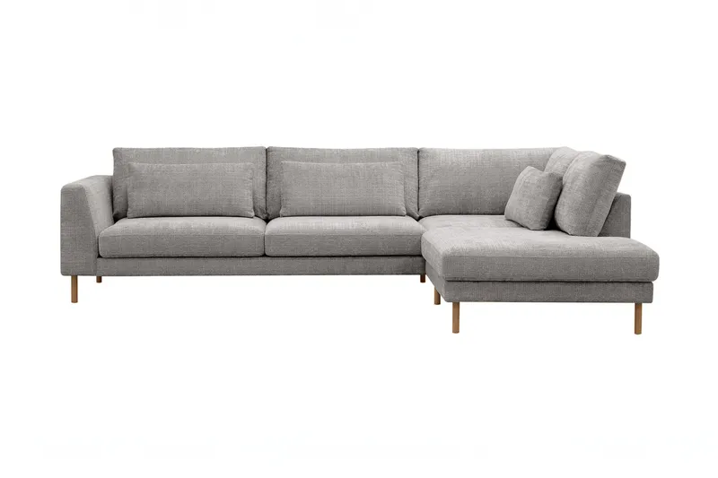 Florenz 4-sits Högervänd L-formad Schäslongsoffa i Chenille - Ljusgrå - Products - Möbler - Soffa - Divansoffa & schäslongsoffa - 4 sits soffa med divan