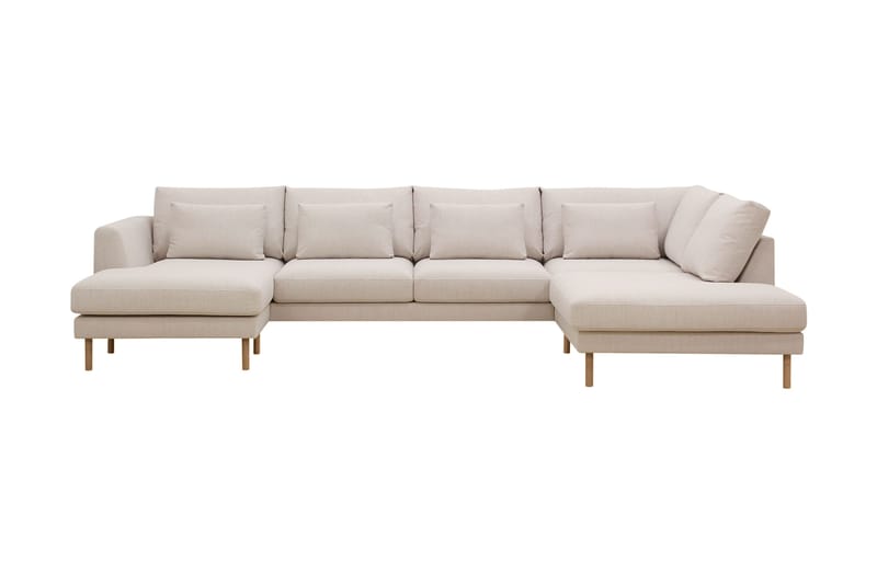 Florenz 4-sits Högervänd U-formad Soffa med Divan och Schäslong i Tyg - Beige - Products - Möbler - Soffa - Divansoffa & schäslongsoffa - 4 sits soffa med divan