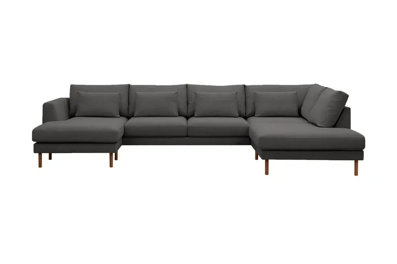 Florenz 4-sits Högervänd U-formad Soffa med Divan och Schäslong i Tyg - Mörkgrå - Products - Möbler - Soffa - Divansoffa & schäslongsoffa - 4 sits soffa med divan