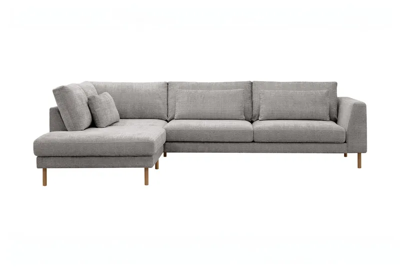 Florenz 4-sits Vänstervänd L-formad Schäslongsoffa i Chenille - Ljusgrå - Products - Möbler - Soffa - Divansoffa & schäslongsoffa - 4 sits soffa med divan