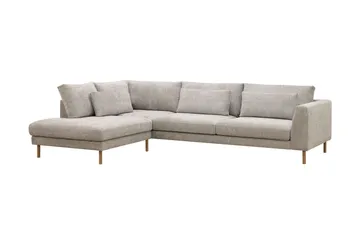 Florenz 4-sits Vänstervänd L-formad Schäslongsoffa i Tyg - Grå / Beige - Products - Möbler - Soffa - Divansoffa & schäslongsoffa - 4 sits soffa med divan