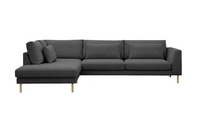 Florenz 4-sits Vänstervänd L-formad Schäslongsoffa i Tyg - Mörkgrå - Products - Möbler - Soffa - Divansoffa & schäslongsoffa - 4 sits soffa med divan