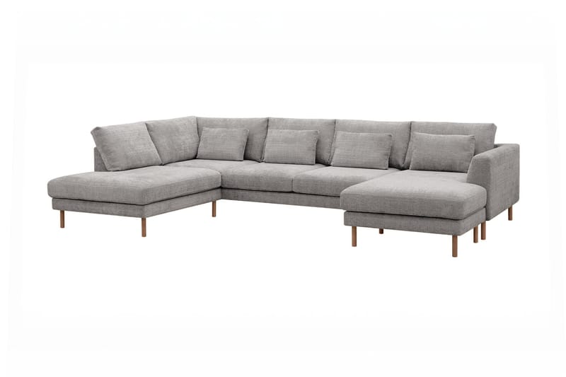 Florenz 4-sits Vänstervänd U-formad Soffa med Divan och Schäslong i Chenille - Ljusgrå - Products - Möbler - Soffa - Divansoffa & schäslongsoffa - 4 sits soffa med divan