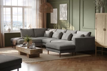 Florenz 4-sits Vänstervänd U-formad Soffa med Divan och Schäslong i Chenille - Ljusgrå - Products - Möbler - Soffa - Divansoffa & schäslongsoffa - 4 sits soffa med divan