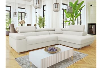 Gabina Soffa med Schäslong 3-sits - Vit - Products - Möbler - Soffa - Divansoffa & schäslongsoffa - 3 sits soffa med divan