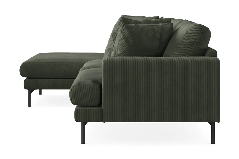 Menard 3-sits Vänstervänd L-formad Divansoffa i Manchester - Mörkgrön - Products - Möbler - Soffa - Divansoffa & schäslongsoffa - 3 sits soffa med divan
