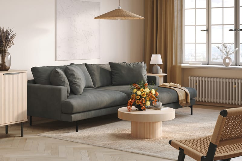 Menard 4-sits Högervänd L-formad Divansoffa i Manchester - Grå - Products - Möbler - Soffa - Divansoffa & schäslongsoffa - 4 sits soffa med divan