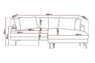 Menard 4-sits Högervänd L-formad Divansoffa i Manchester - Grön - Products - Möbler - Soffa - Divansoffa & schäslongsoffa - 4 sits soffa med divan