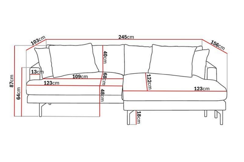 Menard 4-sits Högervänd L-formad Divansoffa i Manchester - Grön - Products - Möbler - Soffa - Divansoffa & schäslongsoffa - 4 sits soffa med divan