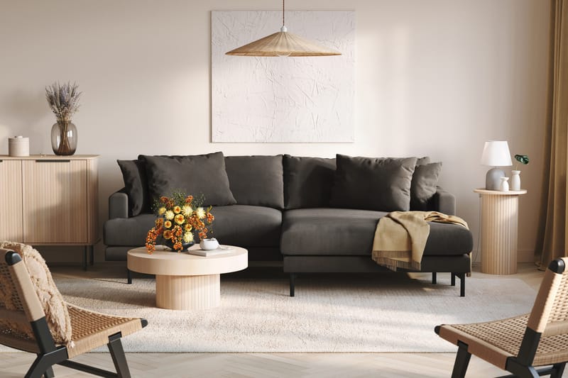 Menard 4-sits Högervänd L-formad Divansoffa i Manchester - Mörkgrå - Products - Möbler - Soffa - Divansoffa & schäslongsoffa - 4 sits soffa med divan