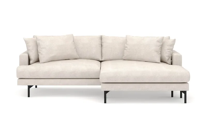 Menard 4-sits Högervänd L-formad Divansoffa i Tyg - Beige - Products - Möbler - Soffa - Divansoffa & schäslongsoffa - 4 sits soffa med divan