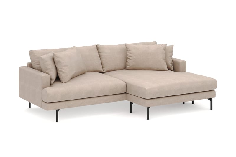 Menard 4-sits Högervänd L-formad Divansoffa i Tyg - Beige - Products - Möbler - Soffa - Divansoffa & schäslongsoffa - 4 sits soffa med divan