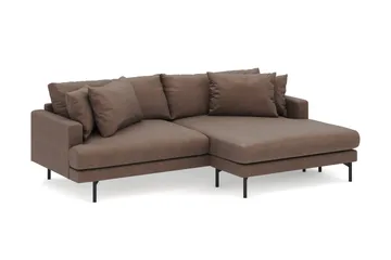 Menard 4-sits Högervänd L-formad Divansoffa i Tyg - Brun - Products - Möbler - Soffa - Divansoffa & schäslongsoffa - 4 sits soffa med divan