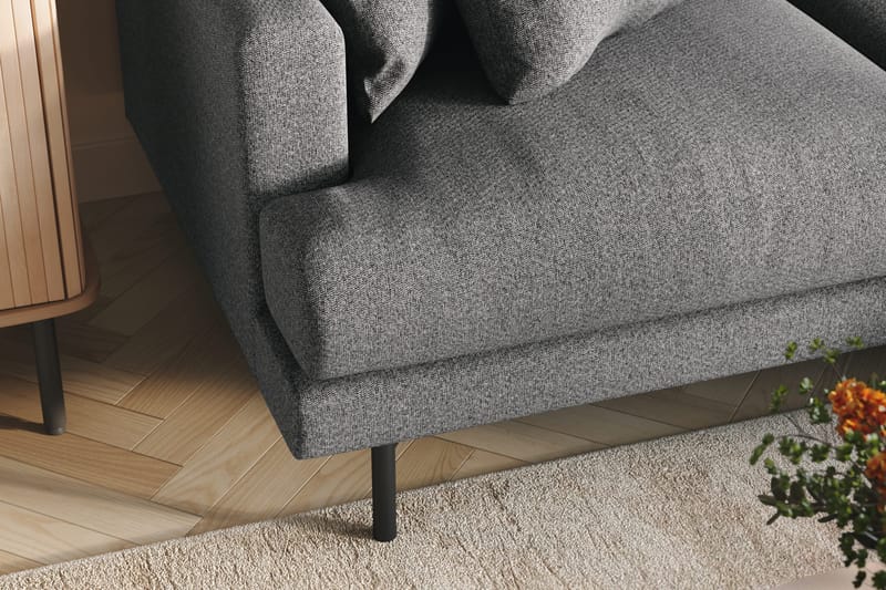 Menard 4-sits Högervänd L-formad Divansoffa i Tyg - Mörkgrå - Products - Möbler - Soffa - Divansoffa & schäslongsoffa - 4 sits soffa med divan