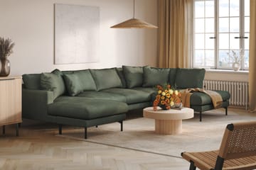 Menard 4-sits Högervänd Stor U-formad Djup Soffa med Divan och Schäslong i Manchester - Grön - Products - Möbler - Soffa - Divansoffa & schäslongsoffa - 4 sits soffa med divan