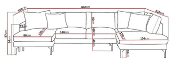Menard 4-sits Högervänd Stor U-formad Djup Soffa med Divan och Schäslong i Tyg - Beige - Products - Möbler - Soffa - Divansoffa & schäslongsoffa - 4 sits soffa med divan