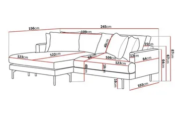 Menard 4-sits Vänstervänd L-formad Divansoffa i Manchester - Grå - Products - Möbler - Soffa - Divansoffa & schäslongsoffa - 4 sits soffa med divan