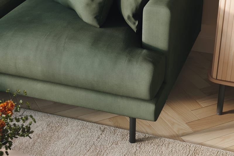 Menard 4-sits Vänstervänd L-formad Divansoffa i Manchester - Grön - Products - Möbler - Soffa - Divansoffa & schäslongsoffa - 4 sits soffa med divan