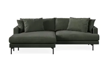 Menard 4-sits Vänstervänd L-formad Divansoffa i Manchester - Mörkgrön - Products - Möbler - Soffa - Divansoffa & schäslongsoffa - 4 sits soffa med divan