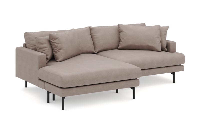 Menard 4-sits Vänstervänd L-formad Divansoffa i Tyg - Brun - Products - Möbler - Soffa - Divansoffa & schäslongsoffa - 4 sits soffa med divan