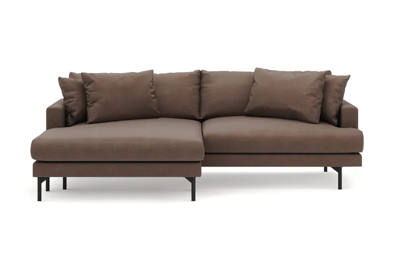Menard 4-sits Vänstervänd L-formad Divansoffa i Tyg - Brun - Products - Möbler - Soffa - Divansoffa & schäslongsoffa - 4 sits soffa med divan