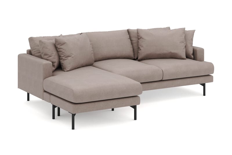 Menard 4-sits Vänstervänd L-formad Djup Divansoffa i Tyg - Brun - Products - Möbler - Soffa - Divansoffa & schäslongsoffa - 3 sits soffa med divan