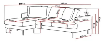 Menard 4-sits Vänstervänd L-formad Djup Divansoffa i Tyg - Brun - Products - Möbler - Soffa - Divansoffa & schäslongsoffa - 3 sits soffa med divan