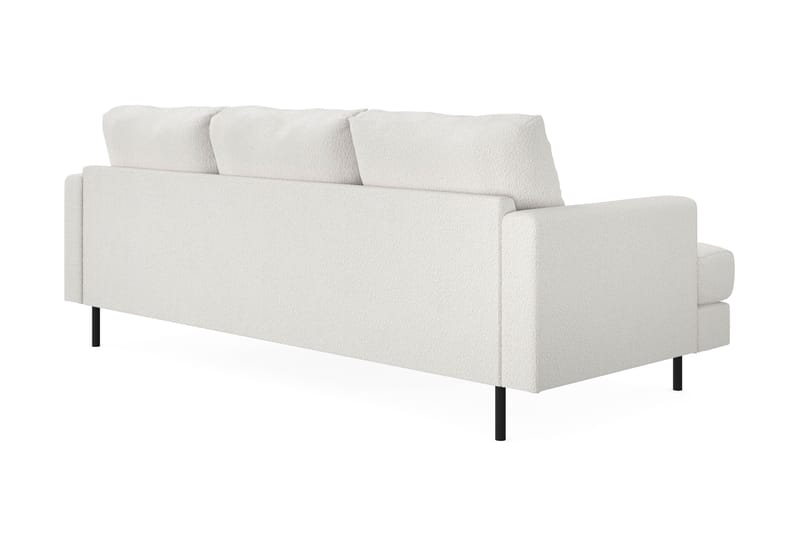 Menard Compact 3-sits Högervänd L-formad Divansoffa i Bouclé - Vit - Products - Möbler - Soffa - Divansoffa & schäslongsoffa - 3 sits soffa med divan