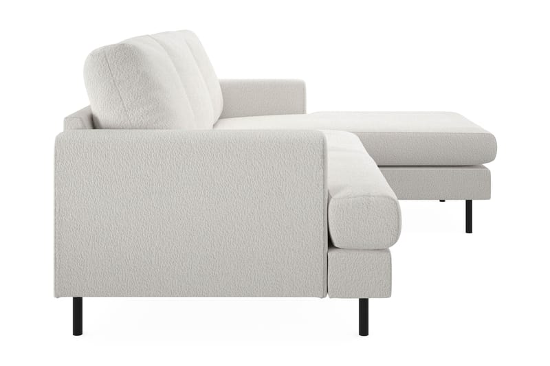 Menard Compact 3-sits Högervänd L-formad Divansoffa i Bouclé - Vit - Products - Möbler - Soffa - Divansoffa & schäslongsoffa - 3 sits soffa med divan