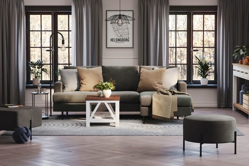 Menard Compact 3-sits Högervänd L-formad Divansoffa i Manchester - Mörkgrå - Products - Möbler - Soffa - Divansoffa & schäslongsoffa - 3 sits soffa med divan